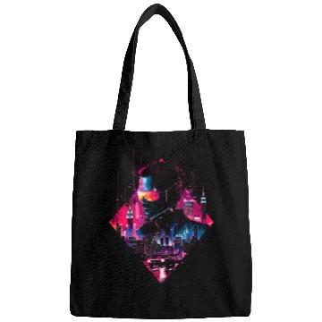 Discover Retro Car Man Vaporwave City Synthwave 90s Bags