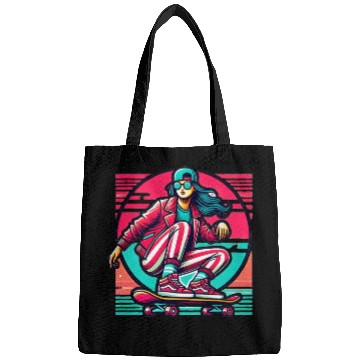 Discover A cool girl Skateboarding with cool outfit Bags