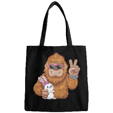 Discover Bigfoot And Bunny Happy Easter Funny Bags