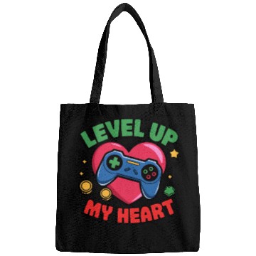 Discover Level Up My Heart - Gaming Valentine's Design Bags