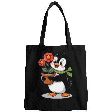 Discover Cute Penguin Gardener Garden Joyful Design Bags