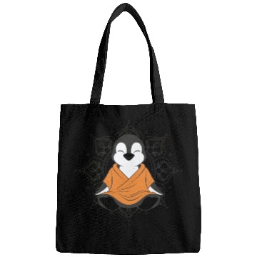 Discover Meditative Penguin in Zen Mandala Harmony Bags