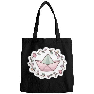Discover Paper boat with flowers -cute- Bags