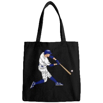Discover baseball player hitting ball with bat Bags