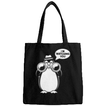 Discover Sarcasm Penguin I'm Watching You Humor Bags