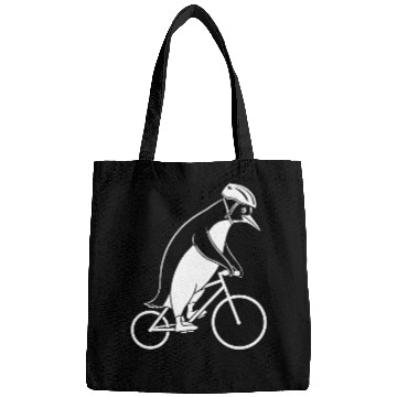 Discover Penguin Riding Bicycle With Helmet Creativity Bags