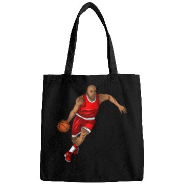 Discover basketball player is running with the ball Bags