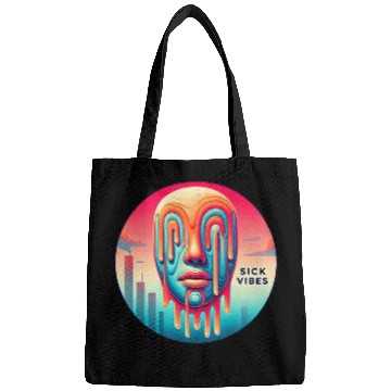 Discover Surreal Melting Face Psychedelic Art - Sick Vibes Bags
