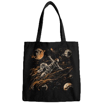 Discover astronaut with basketball illustration Bags