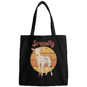 Discover Serenity Vintage Retro Lamb Sunset Bags