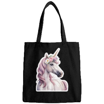 Discover unicorn with flowers Bags
