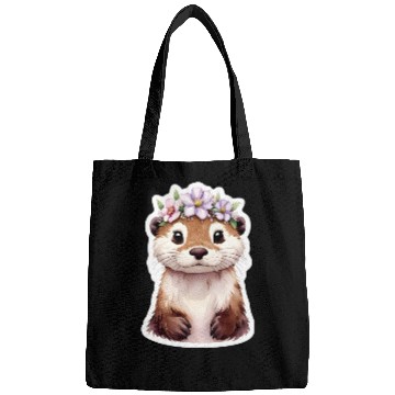 Discover Otter with flowers Bags
