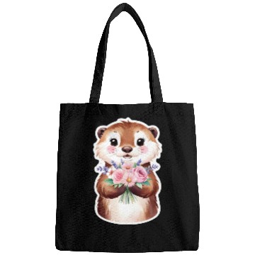 Discover Otter with flowers Bags