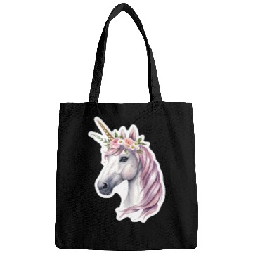 Discover unicorn with flowers Bags