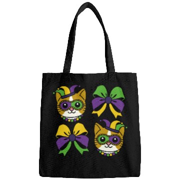 Discover Mardi Gras Cat with Colorful Bows Bags