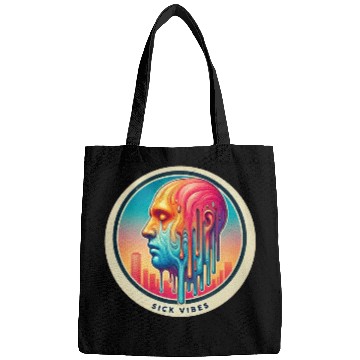 Discover Psychedelic Melting Face Vibrant Trippy Sick Vibes Bags