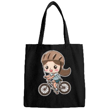 Discover Cycling Girl Cartoon Style Bags