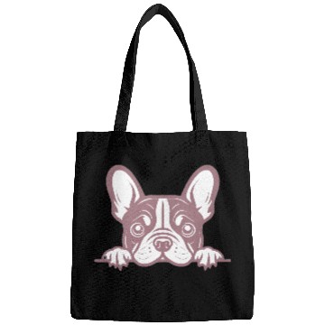 Discover French Bulldog Frenchie Sweet Face Pink Bags