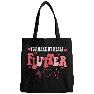 Discover You Make My Heart Flutter Valentine nurse Celebra Bags