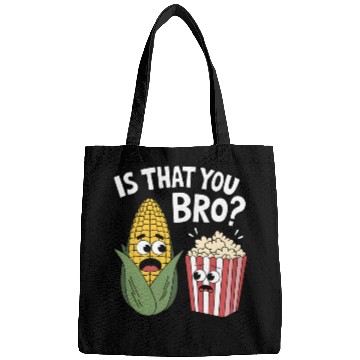 Discover Funny Corn and Popcorn Cartoon Meme Design Bags
