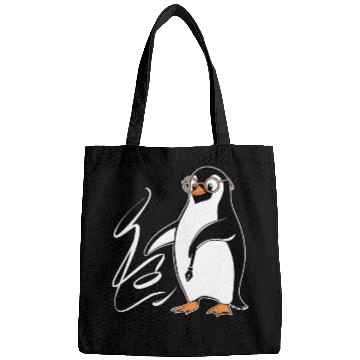Discover Penguin Calligraphy Enthusiast Art Bags