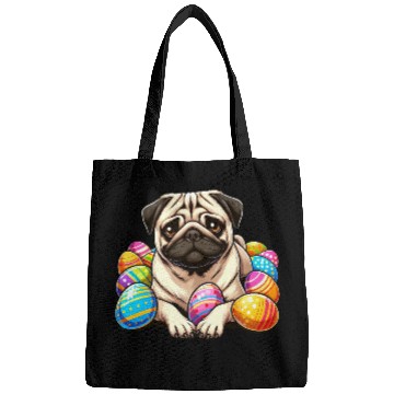 Discover Cute Pug Easter Egg Cartoon Relax Chill Bags