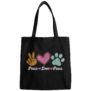 Discover Peace Love Paws Leopard Print Design Bags