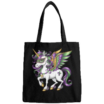 Discover Happy Mardi Gras Unicorn Mask New Orleans Girls Bags