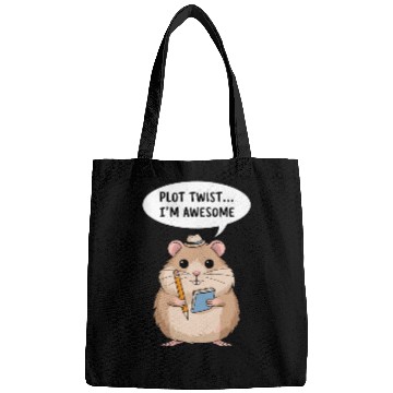 Discover Hamster Writer Author Plot Twist I'm Awesome Bags