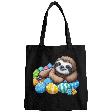 Discover Cute Sloth Easter Egg Cartoon Chilling Bags