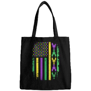 Discover Mardi Gras US American flag with crawfish New Bags