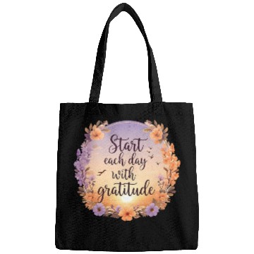 Discover Serene Sunrise with Gratitude Quote and Soft Bags