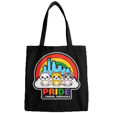 Discover Pride of Omaha City Nebraska USA Rainbow Flag Bags