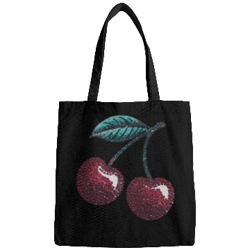 Discover Sweet Cherry Delight with Vibrant Leafy Accent Bags