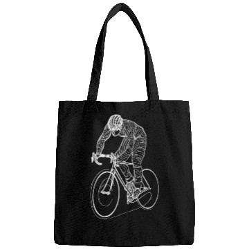 Discover Cycling Guy Line Art Bags