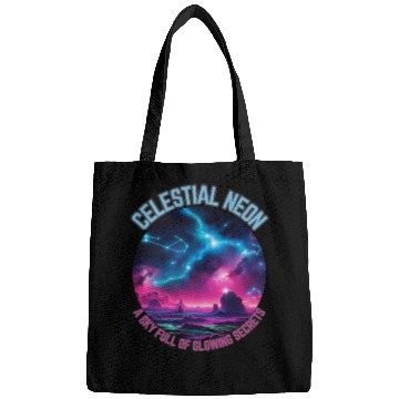 Discover Celestial Neon - A sky full of glowing secrets Bags