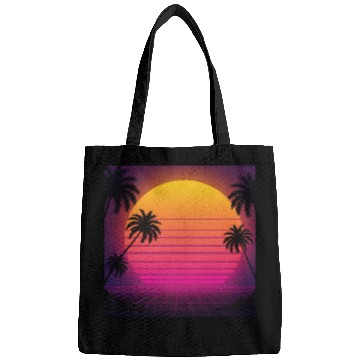Discover Retro Sunset with Palm Trees Bags