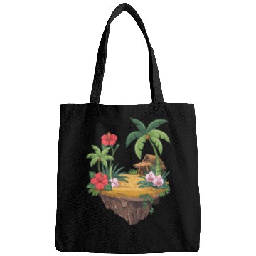 Discover Tropical Island Hut Hibiscus and Orchids Bags