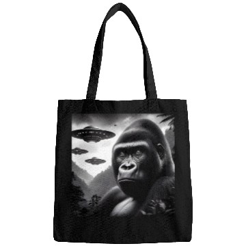 Discover Gorilla Monkey Funny Graphic Selfie with UFOs Weir Bags