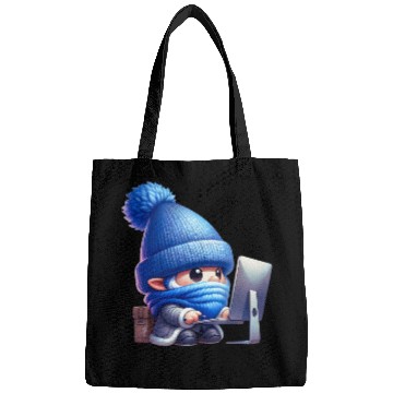 Discover Hardworking Gnome at the Computer Bags