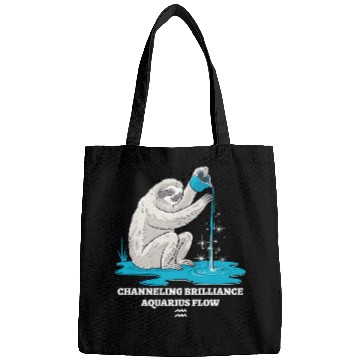 Discover Channeling Brilliance Aquarius Zodiac Sloth Flow Bags