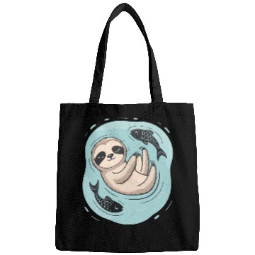 Discover Pisces Zodiac Sloth Relaxing with Fish Dreams Bags