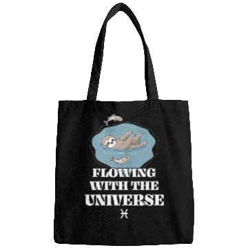 Discover Pisces Zodiac Sloth Flowing With The Universe Bags