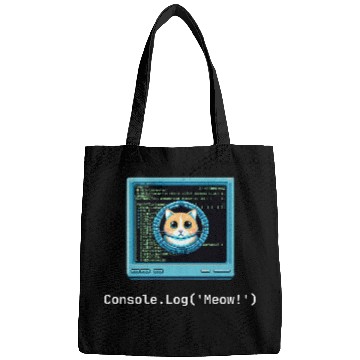 Discover Console.Log('Meow!') Cat Coding Bags