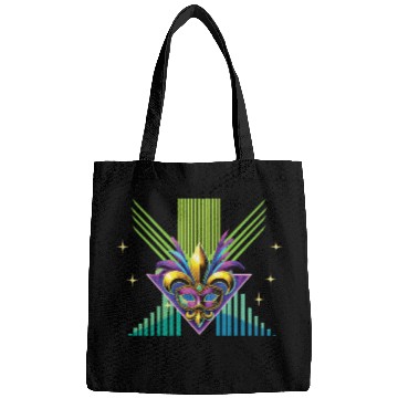 Discover Mardi Gras Retro Synthwave Mask Design Bags