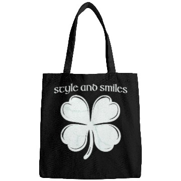 Discover Style and Smiles Large Clover Graphic and Text Bags