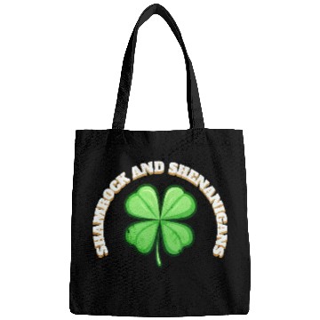 Discover Shamrock and Sheninanigans 4-Leaf Clover Graphic Bags