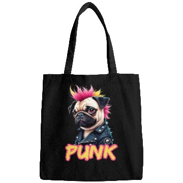 Discover Punk Pug with Mohawk and Jacket - Embrace the Bags