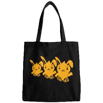 Discover 3 Rabbits Three Friends Team Crew Waving Sitting Bags