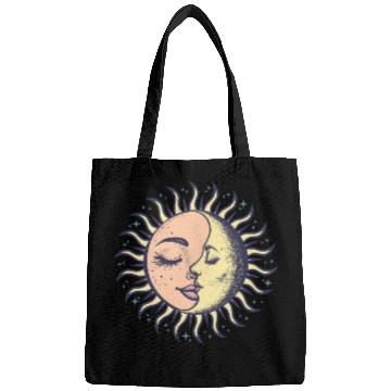 Discover Boho Sun Moon Spirituality Sun Face Bags